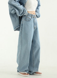 oversize wide jean 韩国代购 宽松牛仔裤 unisex 男女 21F