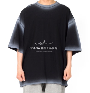 男女 SPRAY 喷染做旧宽松短袖 TEE LINE SIDE 20SS 韩国代购