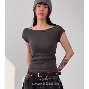 boat neck 宽领短袖 26A 上衣T恤 tee half 韩国代购 golgi