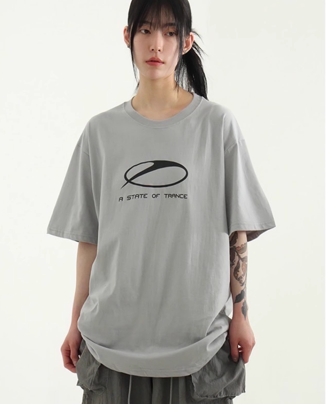 半袖字母风男女同款T恤韩国代购