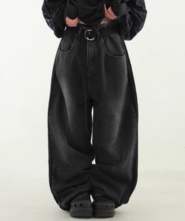 track wide jean 韩国代购 侧边线条牛仔裤 unisex 24A