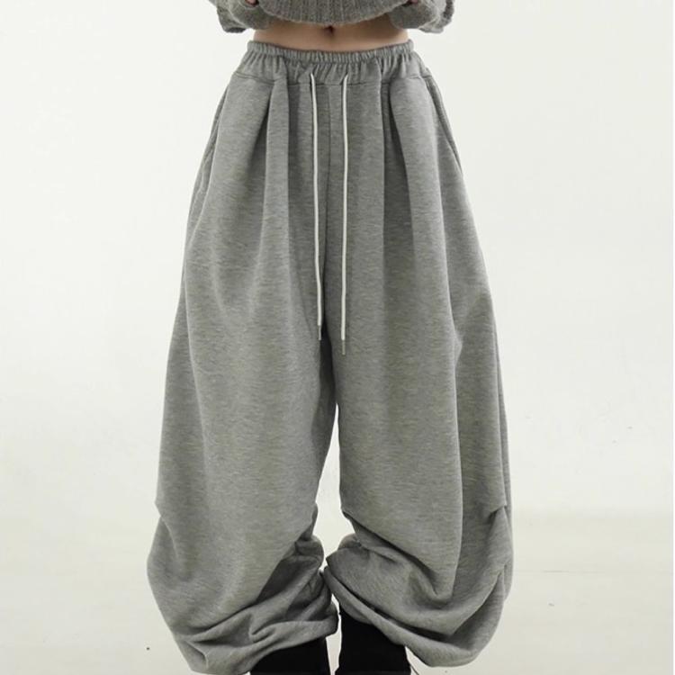 韩国代购24 fleece-lined soft cotton two tuck banding pants