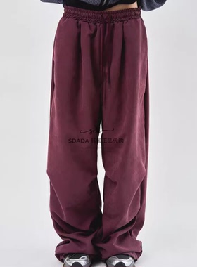 韩国代购24A/W parachute wide pants 设计师宽松垂感长裤