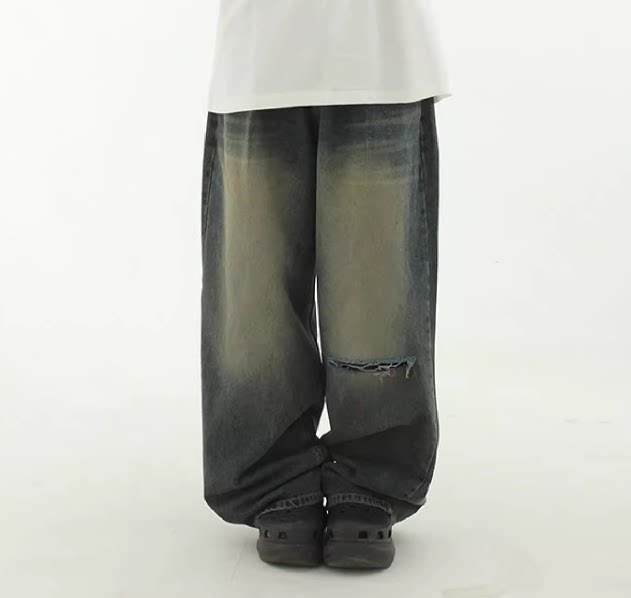 khakibluewidecuttingjean