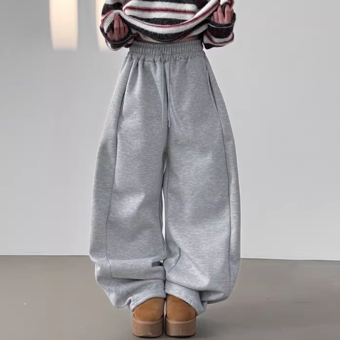 韩国代购25 napping-lined section balloon banding pants 卫裤