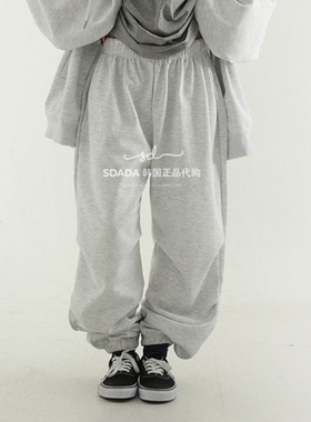 韩国代购22A/W over fit pintuck banding pants (unisex) 卫裤