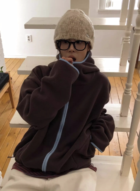 韩国代购25F/W WOODLAND FLEECE ZIP-UP 摇粒绒拉链帽衫外套