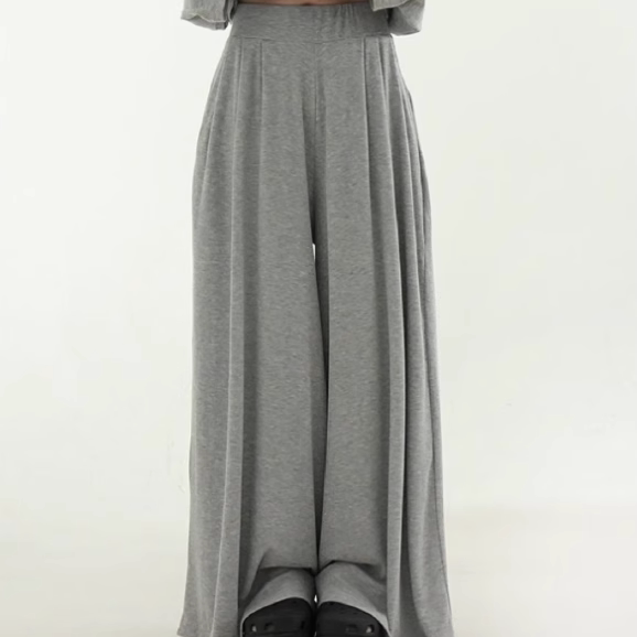 韩国代购24F/W rayon wide banding pants 宽松垂感捏褶长裤