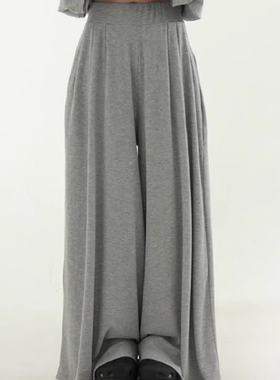 韩国代购24F/W rayon wide banding pants 宽松垂感捏褶长裤