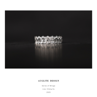 铂金PT950培育钻石排钻戒指天然高级极简食指戒海蓝宝尾戒叠搭女