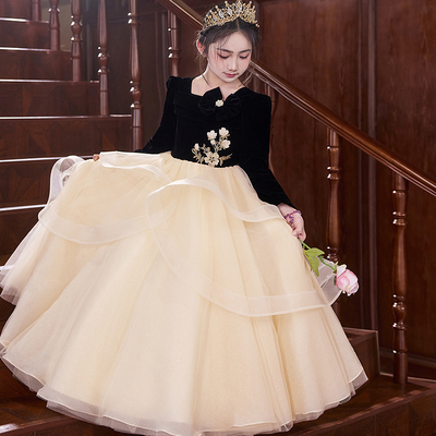 女童秋冬季轻奢公主裙儿童礼服