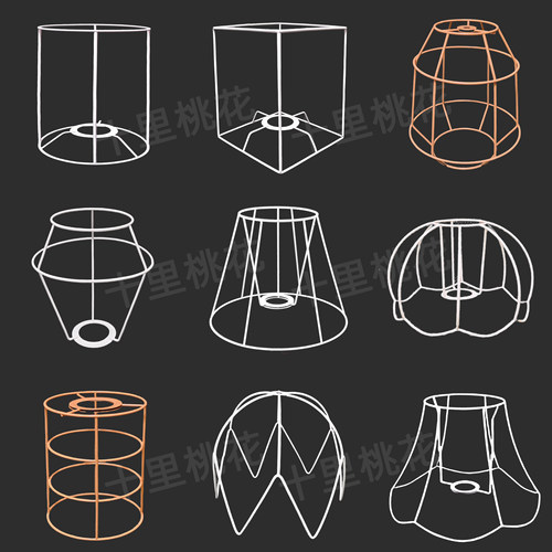 毛线麻绳手工diy灯罩铁架