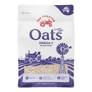 红色拖拉机澳大利亚进口奇亚籽亚麻籽oats燕麦片营养谷物早餐轻食