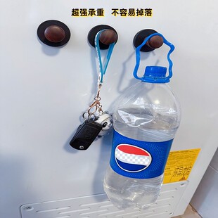 黑胡桃实木冰箱磁吸挂钩防盗门免打孔榉木挂衣钩强力收纳粘钩吸铁