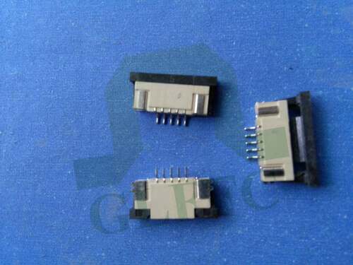 FPC软排线插座 1.0MM 5P针 卧贴片上/下接抽屉式 带锁