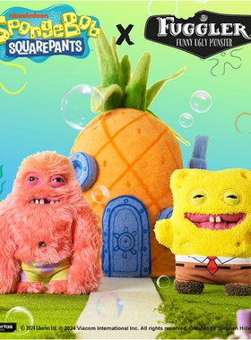 英国品牌Fuggler海绵宝宝联名玩偶放克牙宝丑萌牙齿搞怪毛绒公仔