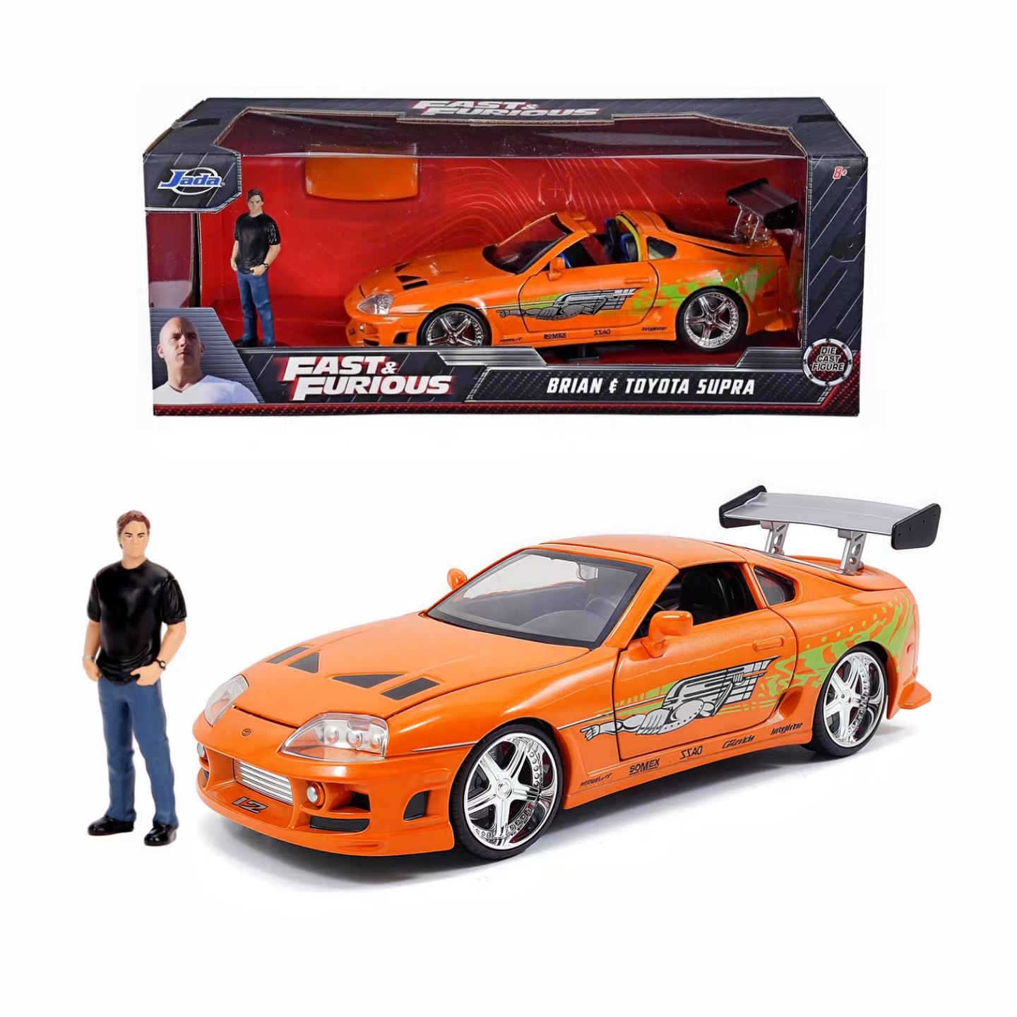 JADA速度与激情1995丰田Supra 布莱恩 速霸牛魔王合金汽车模 1:24