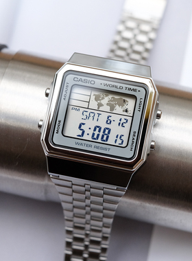 卡西欧CASIO复古经典小金块石英男表电子多功能手表A500WGA-9/1