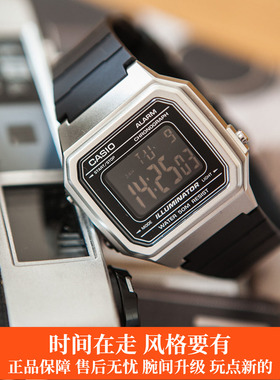 卡西欧casio手表男多功能方形情侣电子表女W-217H-1AHM7BF-91W-1D