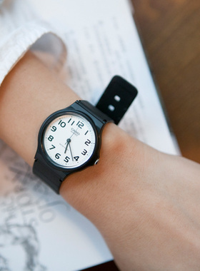 卡西欧CASIO男女手表ins风网红小黑表情侣表MQ24-7B2 MW-240-1E