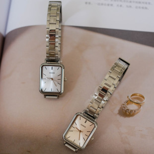 卡西欧CASIO正品 不锈钢女表LTP V009D 方形复古小众时尚