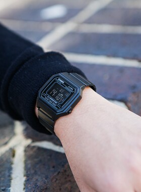 正品卡西欧CASIO豆芽同款复古方形男士多功能电子手表女B650WB-1B