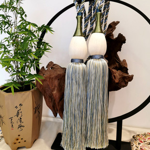 清仓捡漏绿色现代简约客厅窗帘绑带装饰挂球穗带蓝色金色布带配件