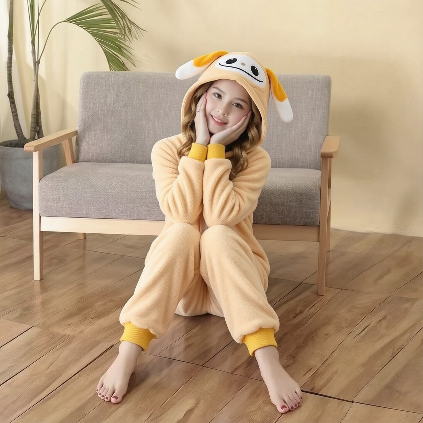 万圣节搞怪儿童拉布布人偶服成人