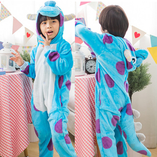 电力公司怪兽cos毛怪苏利文服装万圣节儿童装扮睡衣派对男女秋冬5