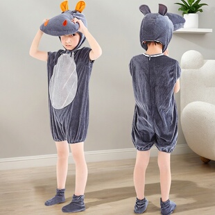 男童海洋动物主题服装河马演出服儿童表演服舞台剧角色扮演成人夏