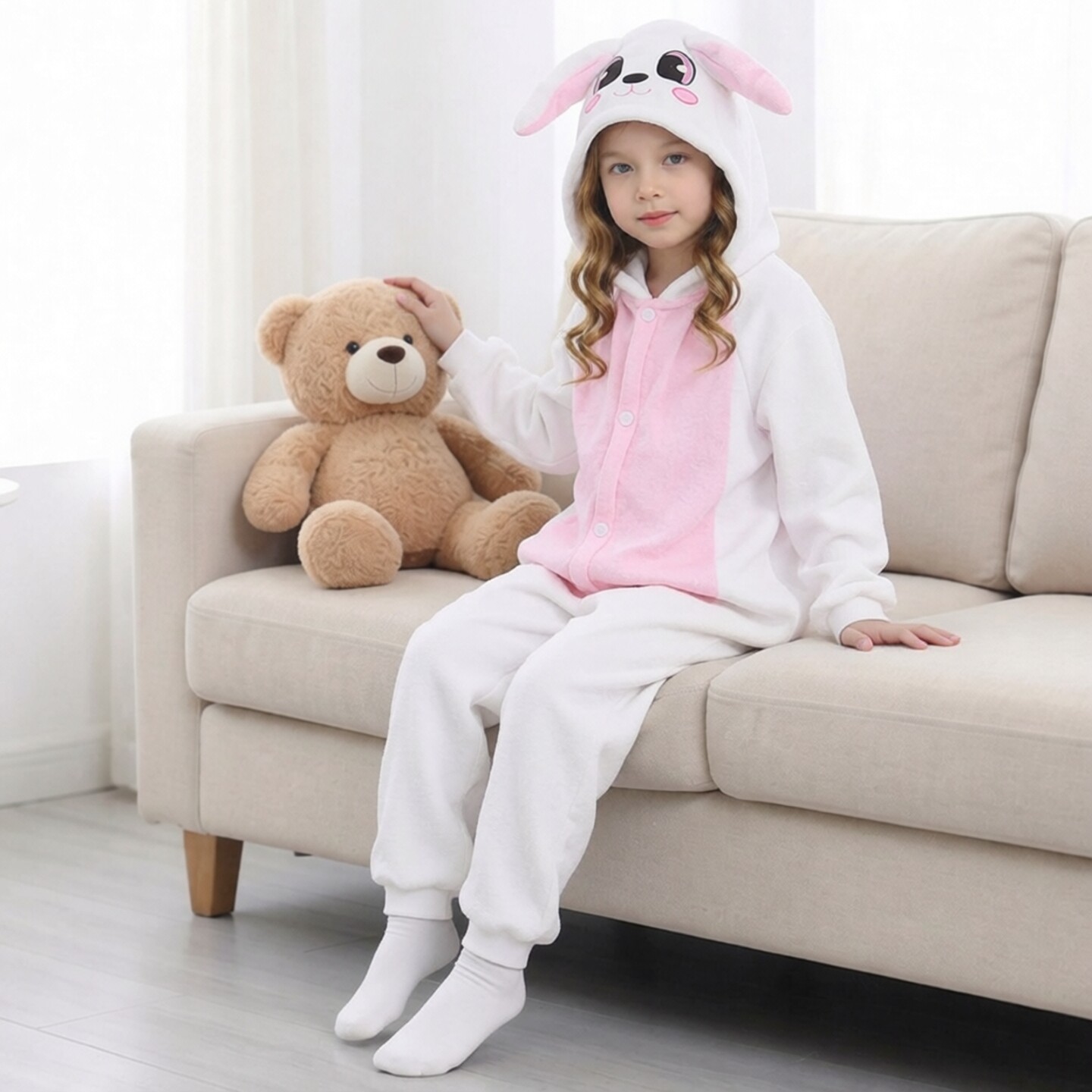 元旦儿童小兔子舞蹈服女童可爱小白兔服装话剧舞台剧走秀亲子表演