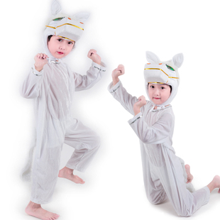 白龙马表演服儿童白马舞蹈服装幼儿园话剧小马奔腾演出服男女秋冬