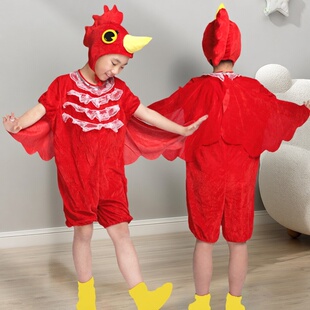 六一儿童舞台剧骄傲的大公鸡演出服可爱小鸡衣服动物表演服亲子装