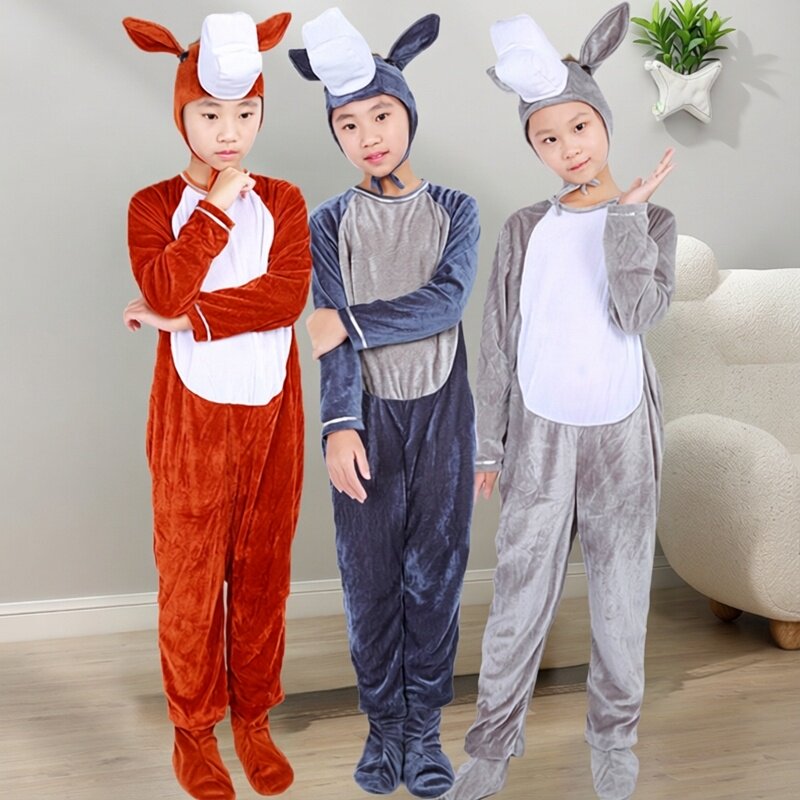 元旦幼儿园聪明的小毛驴遇怪演出服儿童动物表演服话剧搞笑亲子装