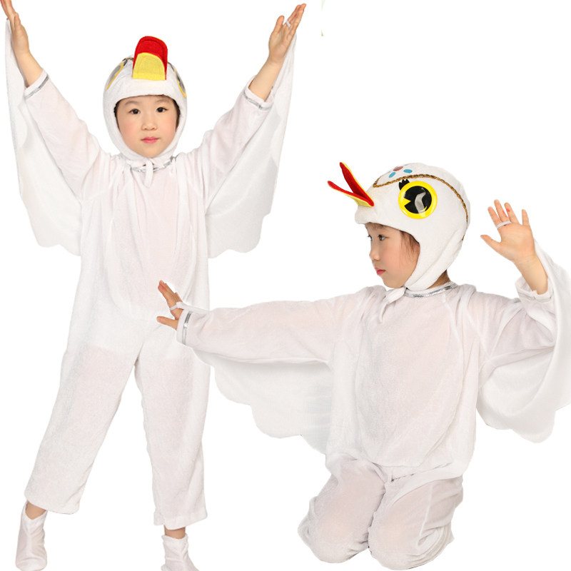 元旦儿童大白鹅演出服幼儿园可爱动物话剧服装白天鹅舞蹈服鹅鹅鹅