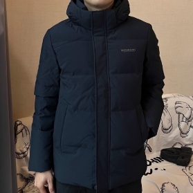 波家男士冬季羽绒服爸爸短款2025新款休闲加厚外套B250245101