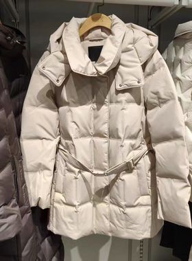 2025新款羽绒服女经典商务90鹅绒加厚保暖连帽B250244148M