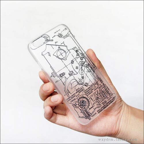 本店独家原创设计 iPhone机械工程图纸 透明手机壳6s/6+ plus