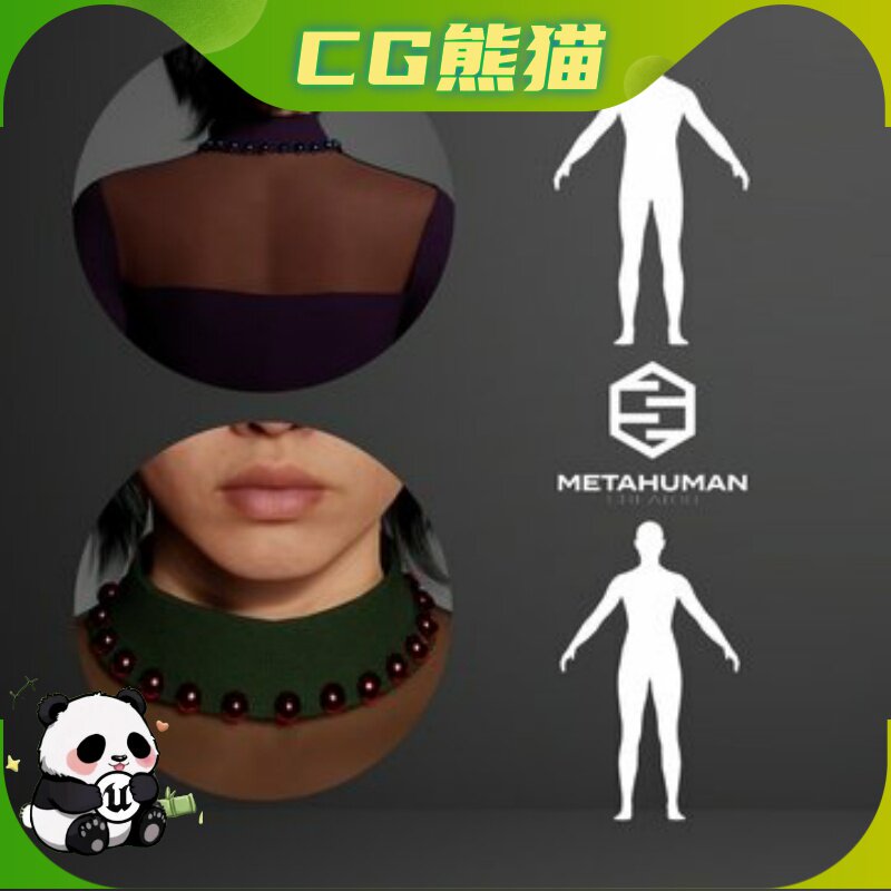 UE5.6-5.7 Metahuman Dress Outfit 数字人服装模型