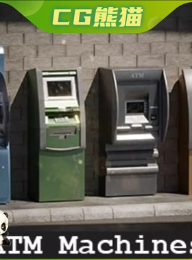 UE4虚幻5 ATM Machines - 10 assets 柜台机取款机道具模型