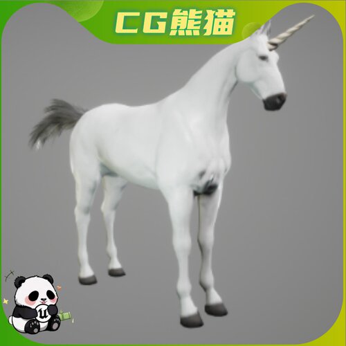 UE4虚幻5 Unicorn (Horse) Modular 低多边形模块化独角兽模型