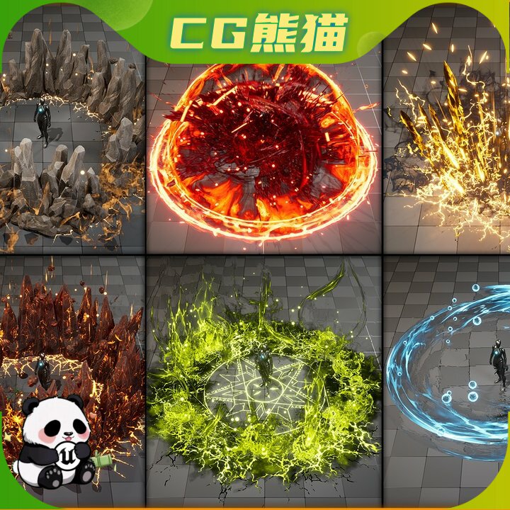 UE5 [486] Super Pack Spells Niagara 四百多个奶瓜法术特效合集