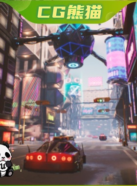 UE4虚幻5 Cyberpunk NeoCity Z 赛博朋克新城街道建筑商店环境
