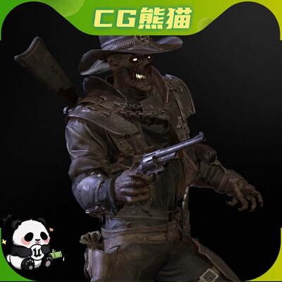 UE4虚幻5 Hellish Sheriff remaster 地狱警长探员丧尸模型角色