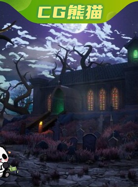 UE5.2-5.7 Stylized Spooky Cemetery Crypt 风格化阴森墓地地穴