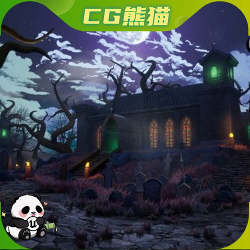UE5.2-5.7 Stylized Spooky Cemetery Crypt 风格化阴森墓地地穴