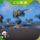 UE5虚幻5 Turrets Pack 化游戏就绪炮塔包构建器乐器咨询 风格