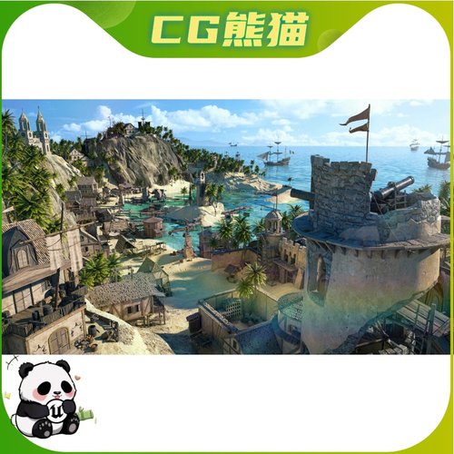 UE4虚幻5 Treasure Island 海盗岛模型道具 不含完整场景