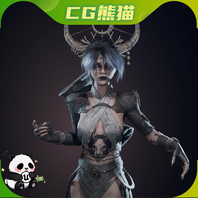 Unity Witch Girl Game Ready Asset 游戏女巫BOSS角色 乐器咨询