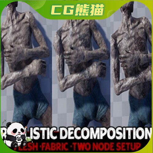 UE4虚幻5 Realistic Decomposition 写实干尸尸体材质 不是模型！